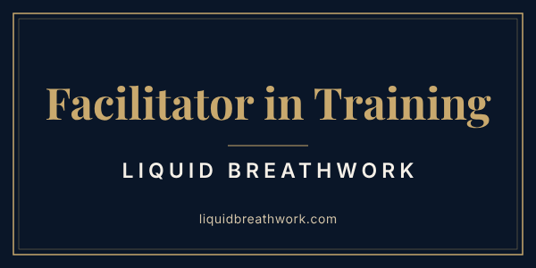 Facilitator in Training badge, Liquid Breathwork, navy version