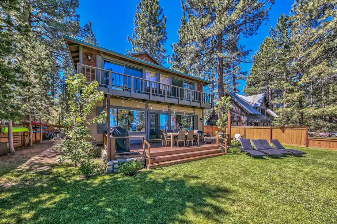 On Lakeview Lakefront Cabin grounds at the Lake Tahoe Breathwork retreat, South Lake Tahoe